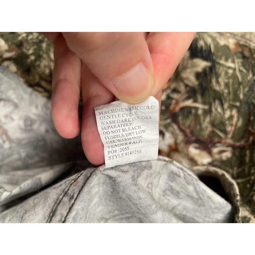 Woods & Water Shirt Mens Large Green Camo Button Down Deer Hunting Outdoor Cabin - Picture 7 of 9